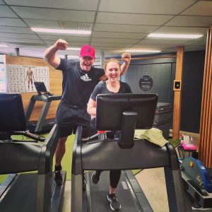 Dayne Hughes, Catalyst 24/7 Fitness and member running on treadmill